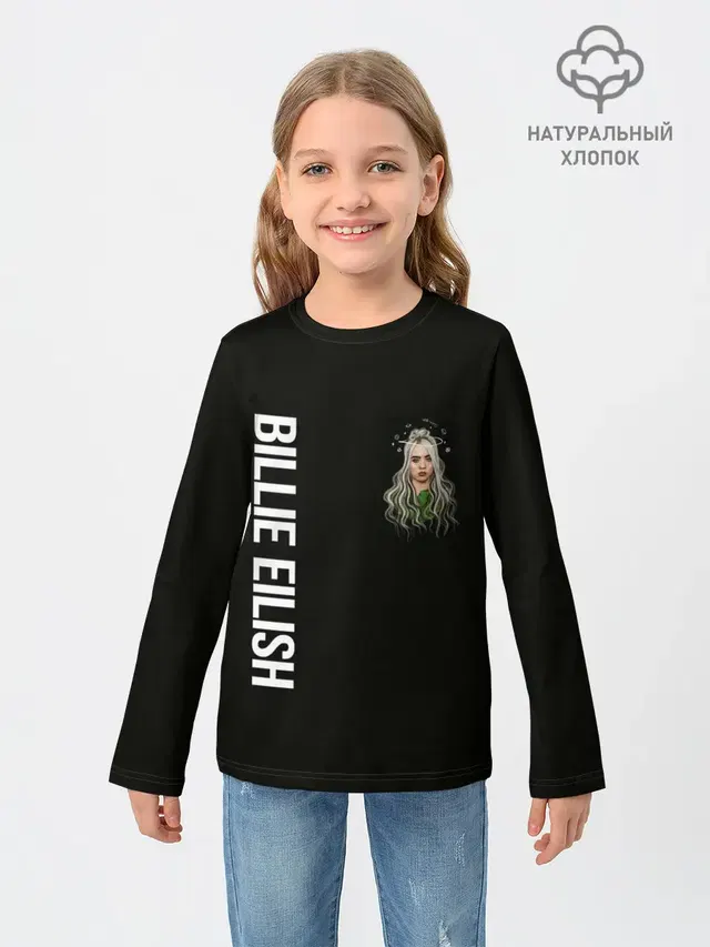 Детский лонгслив с принтом «Billie Eilish»