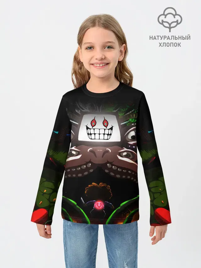 Детский лонгслив с принтом «Omega Flowey»
