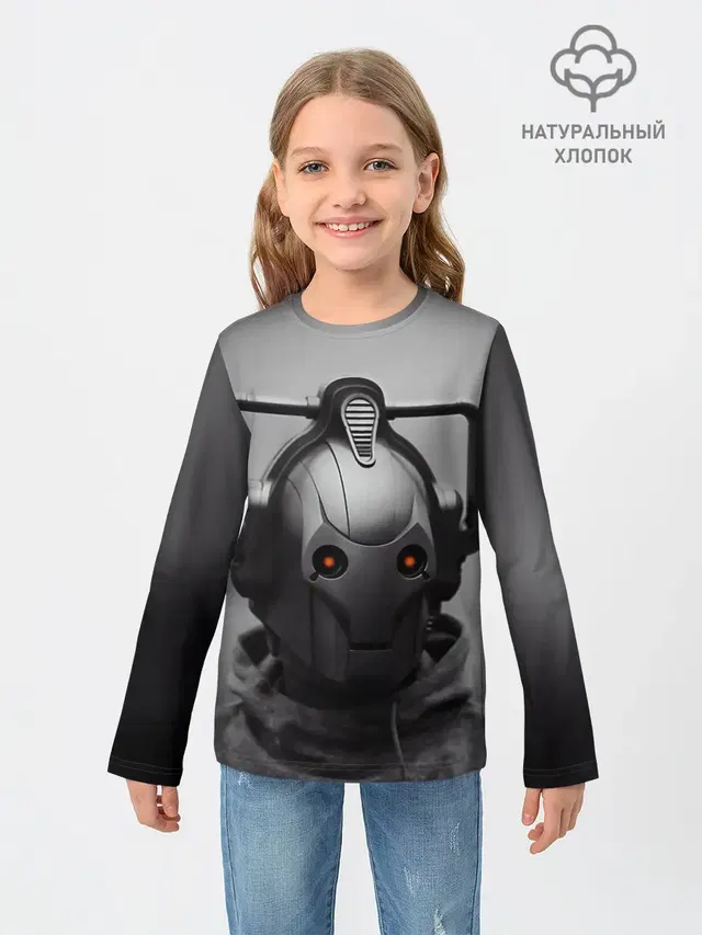 Детский лонгслив с принтом «Cyberman»