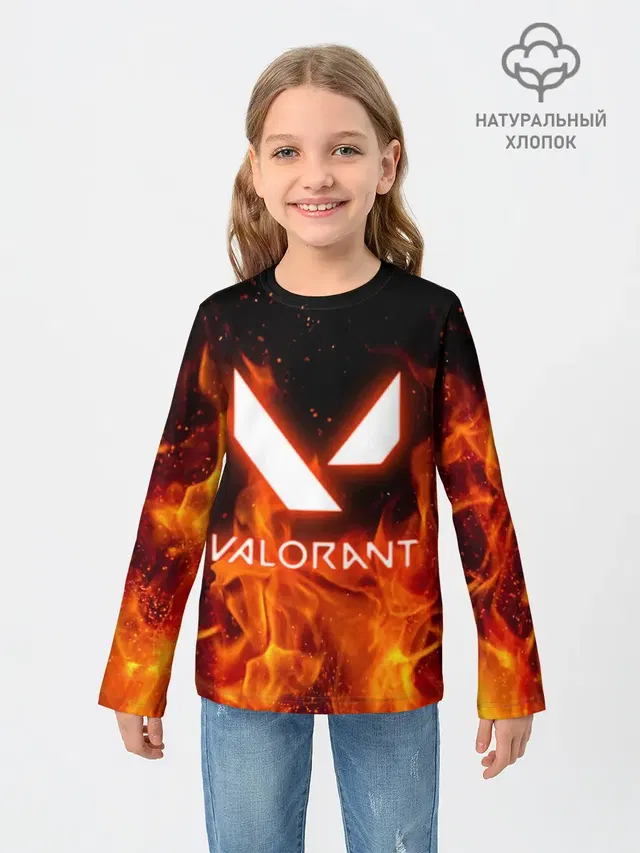 Детский лонгслив с принтом «Valorant»