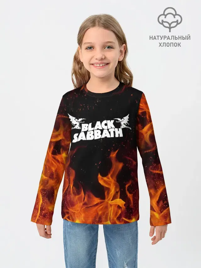 Детский лонгслив с принтом «Black Sabbath»