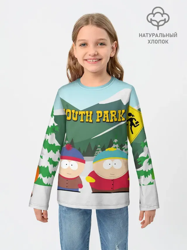 Детский лонгслив с принтом «Разное — ЮЖНЫЙ ПАРК — SOUTH PARK»
