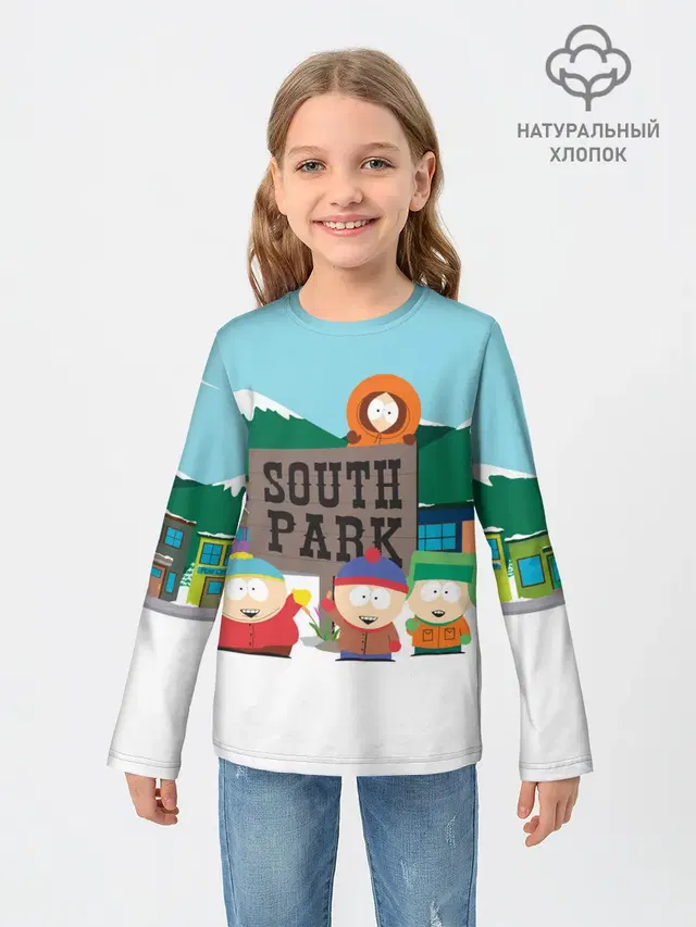 Детский лонгслив с принтом «Разное — ЮЖНЫЙ ПАРК — SOUTH PARK»