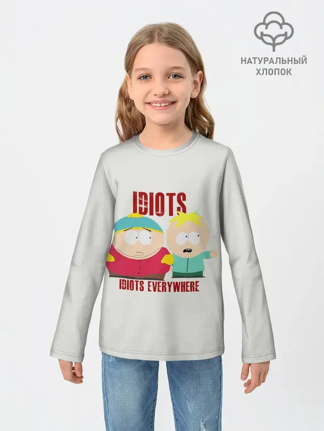 Детский лонгслив с принтом «Idiots Everywhere — South Park»