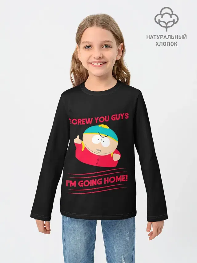 Детский лонгслив с принтом «Разное — Cartman»