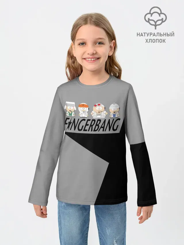 Детский лонгслив с принтом «Fingerbang»