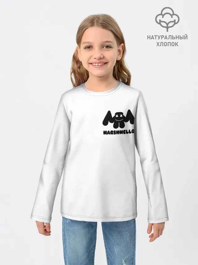 Детский лонгслив с принтом «Marshmello»