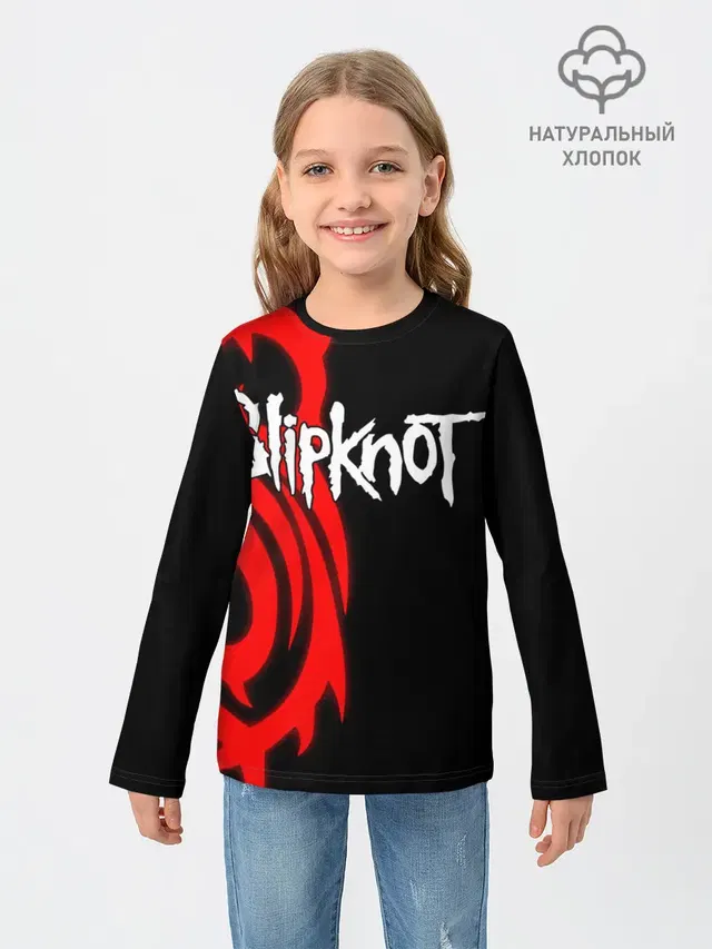 Детский лонгслив с принтом «Slipknot S logo»