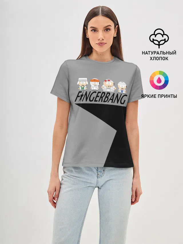 Женская базовая футболка с принтом «Fingerbang»