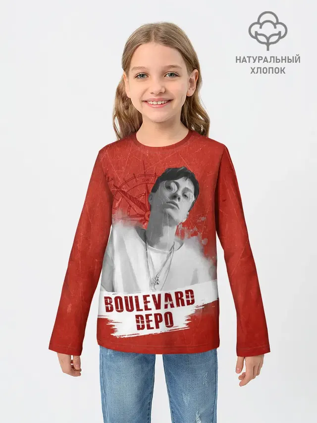 Детский лонгслив с принтом «Boulevard Depo»