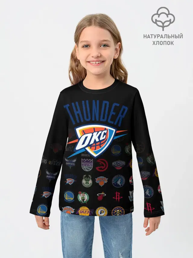 Детский лонгслив с принтом «НБА — Oklahoma City Thunder»