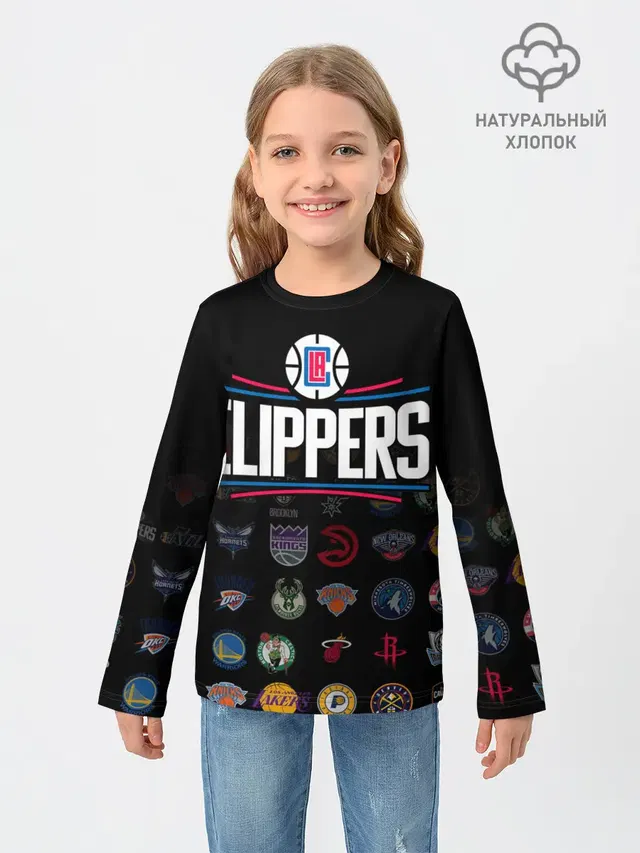 Детский лонгслив с принтом «НБА — Los Angeles Clippers»