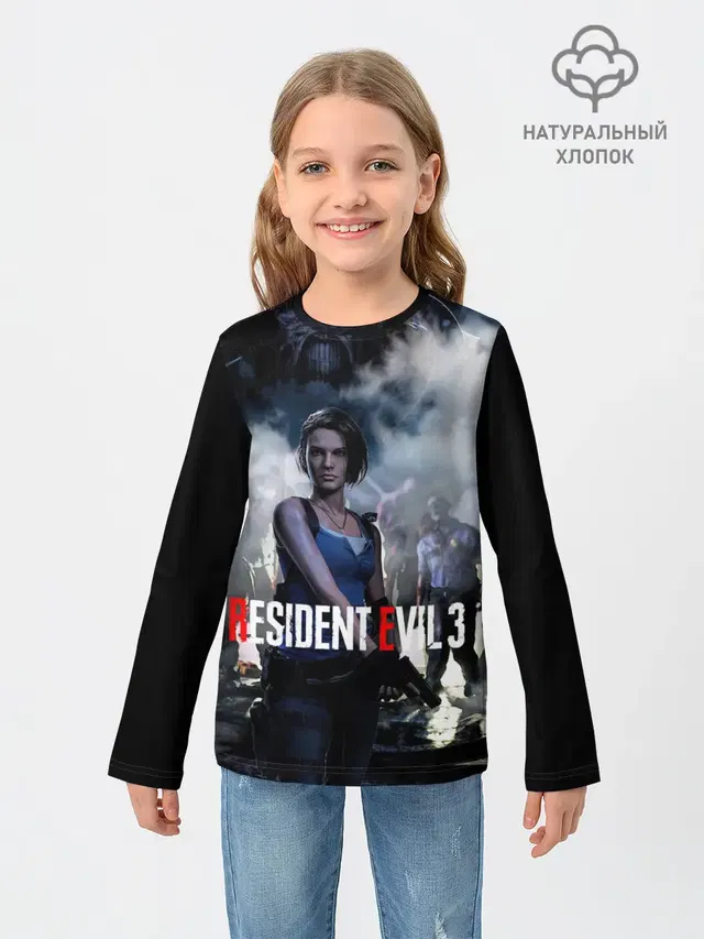 Детский лонгслив с принтом «Nemesis — RESIDENT EVIL 3.»