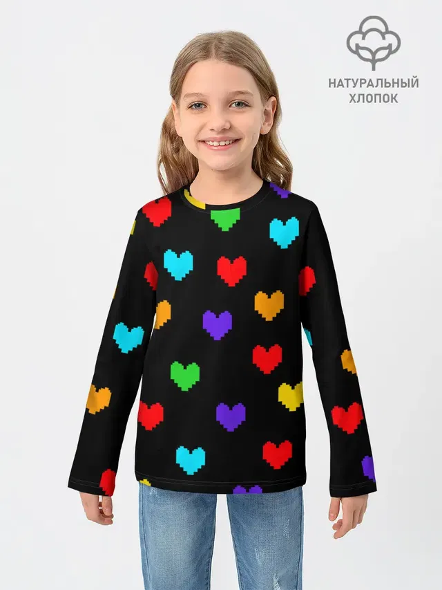 Детский лонгслив с принтом «Undertale Heart»