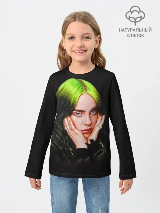 Детский лонгслив с принтом «Billie Eilish»