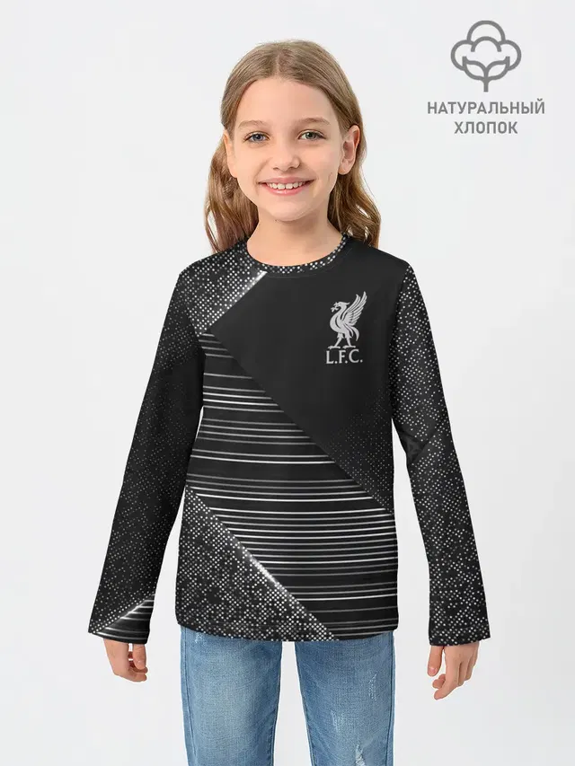 Детский лонгслив с принтом «Abstract pattern — LIVERPOOL F.C.»