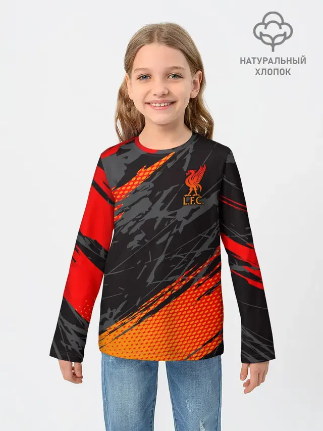Детский лонгслив с принтом «Abstract design — Liverpool F.C.»