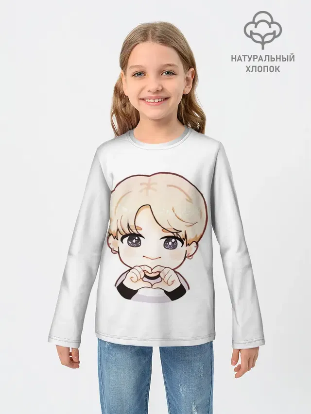Детский лонгслив с принтом «BTS»
