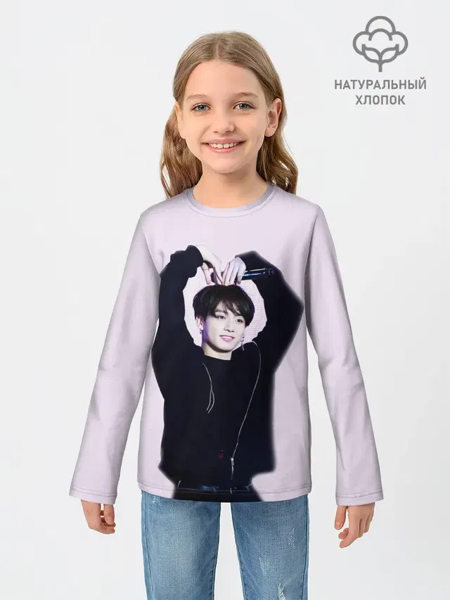 Детский лонгслив с принтом «BTS»