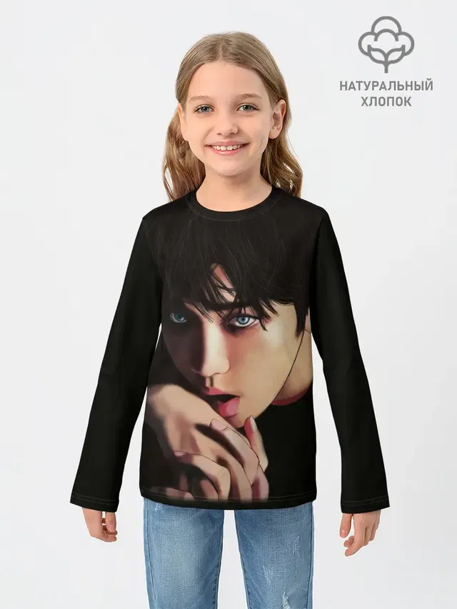 Детский лонгслив с принтом «BTS»