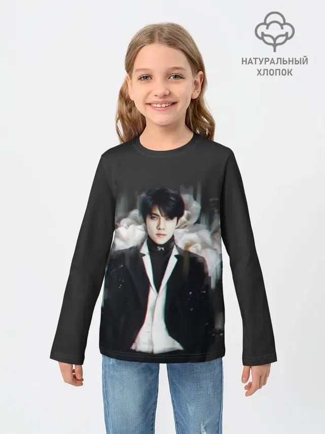 Детский лонгслив с принтом «BTS»