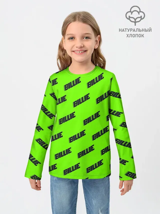 Детский лонгслив с принтом «Billie Eilish»