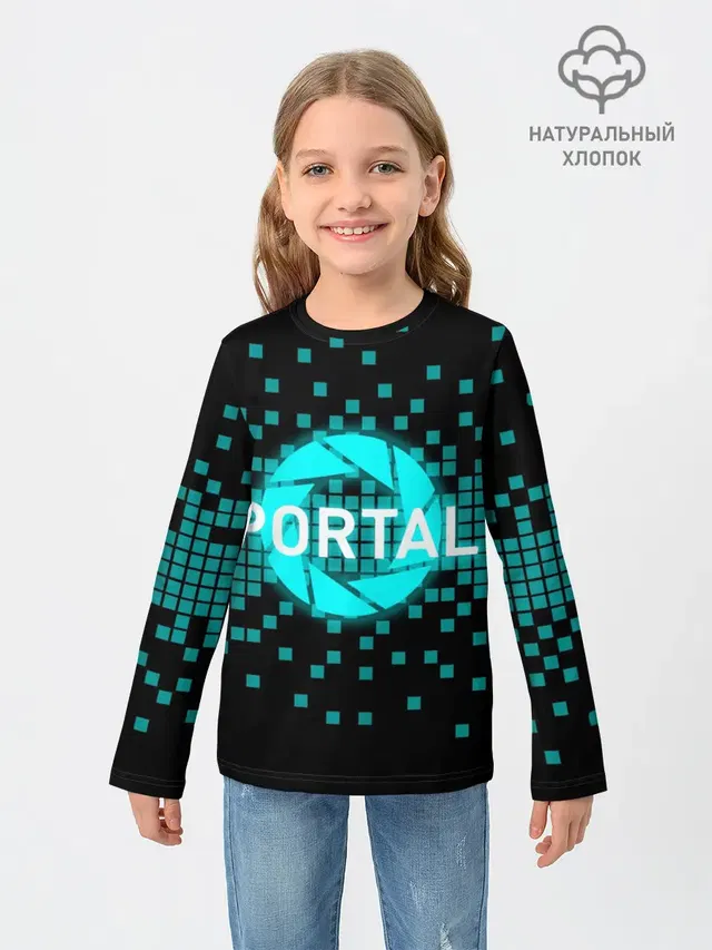 Детский лонгслив с принтом «Portal series»