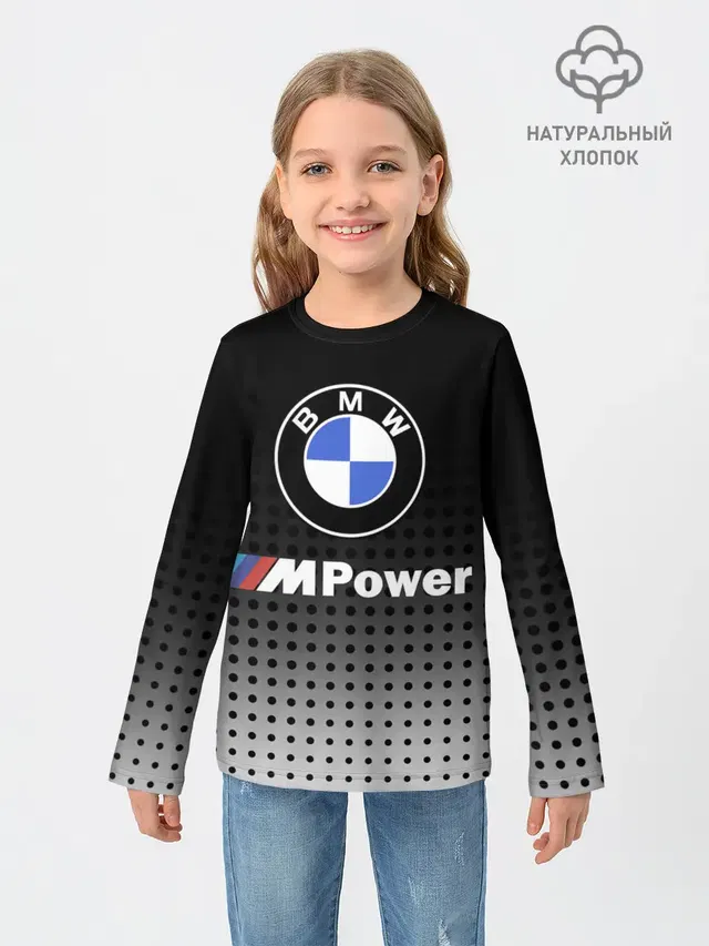 Детский лонгслив с принтом «BMW»