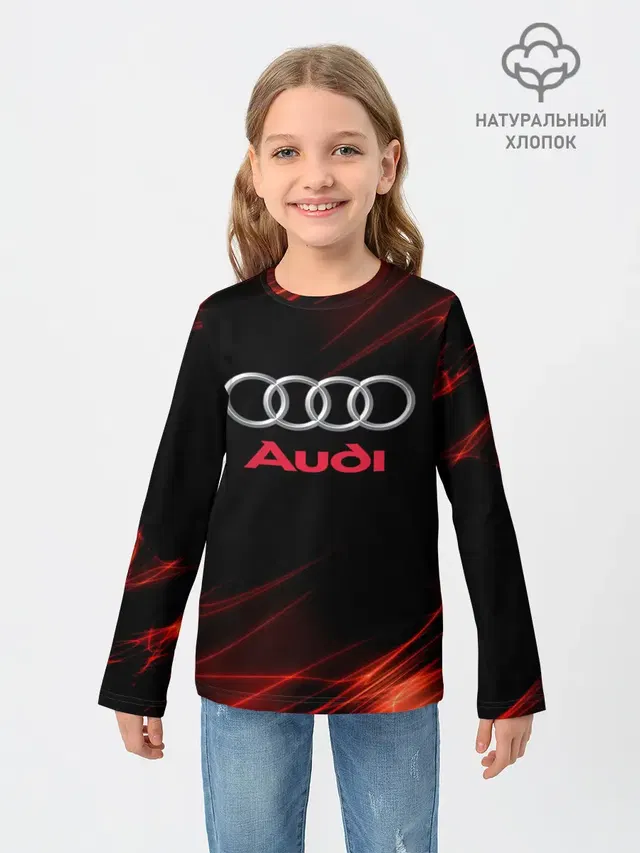 Детский лонгслив с принтом «Audi»