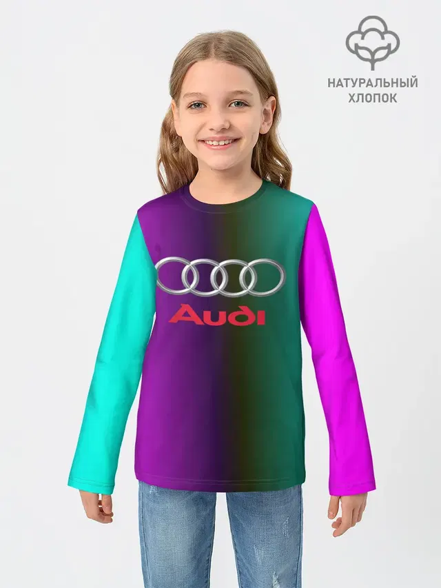 Детский лонгслив с принтом «Audi»