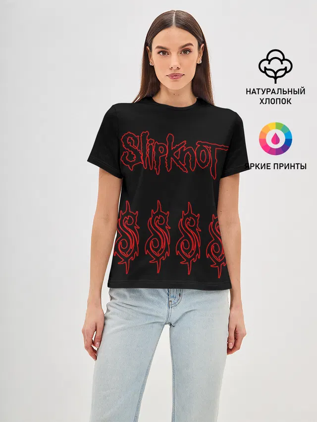 Женская базовая футболка с принтом «Slipknot S symbol»