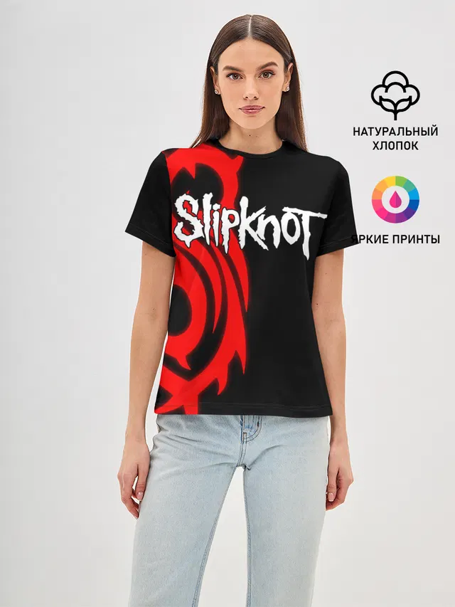 Женская базовая футболка с принтом «Slipknot S logo»