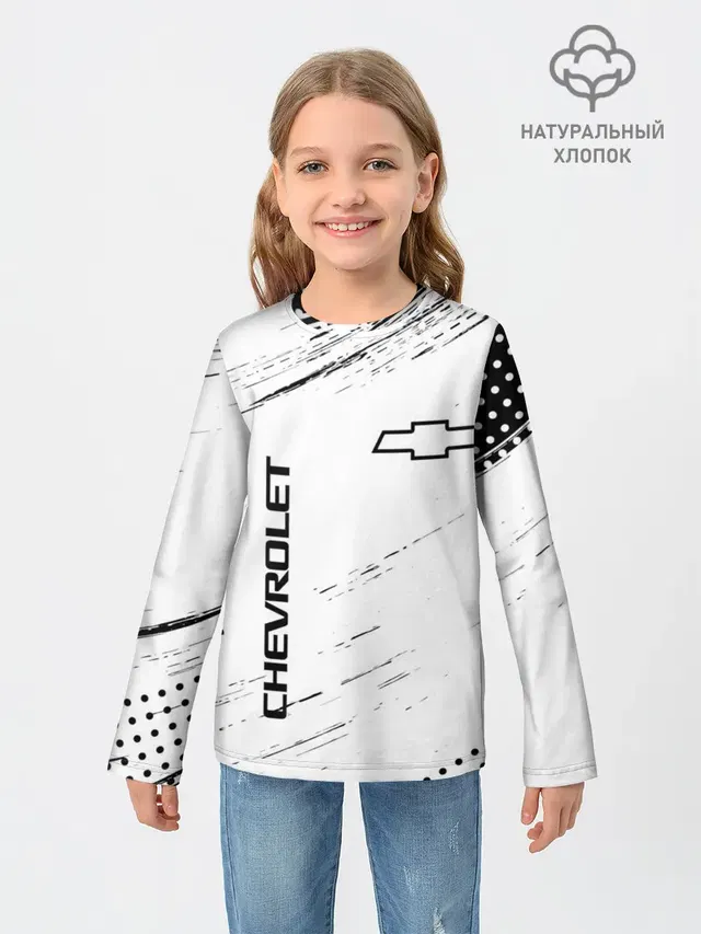 Детский лонгслив с принтом «Chevrolet»