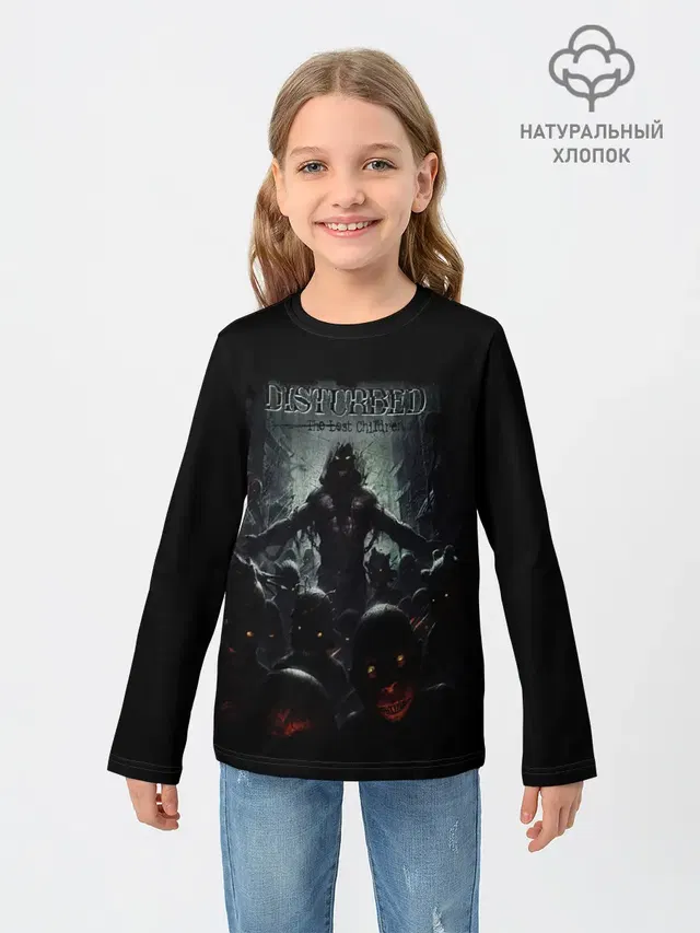 Детский лонгслив с принтом «Disturbed»