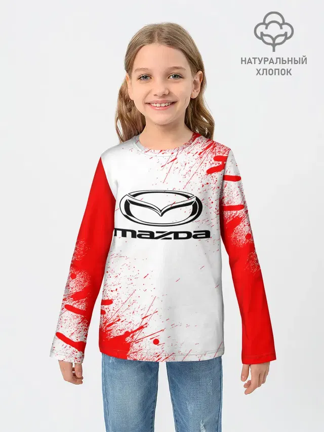 Детский лонгслив с принтом «Car logo»