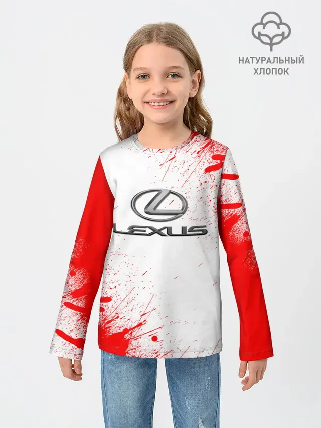 Детский лонгслив с принтом «Lexus»