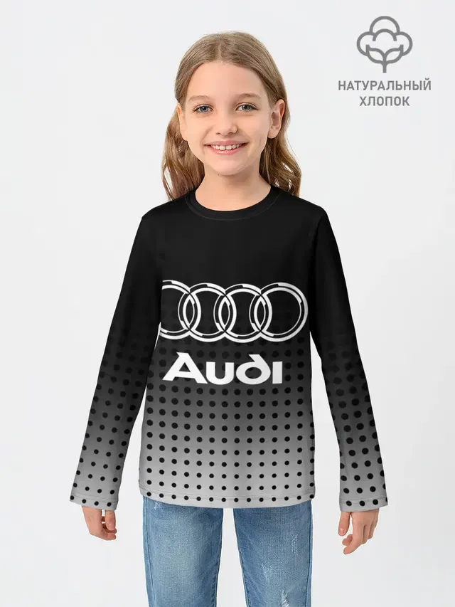 Детский лонгслив с принтом «Audi»