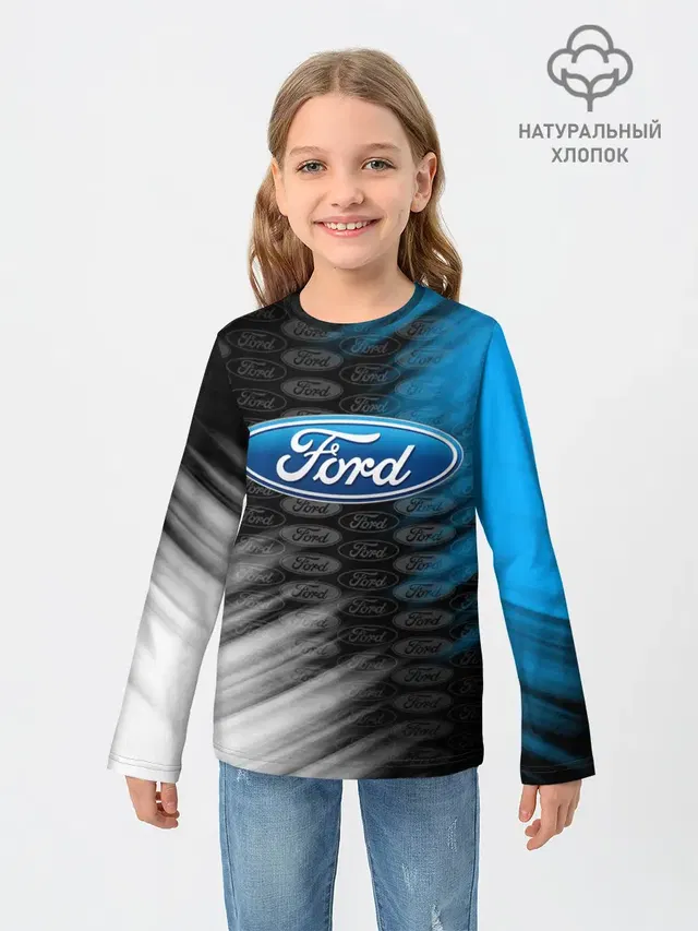 Детский лонгслив с принтом «Ford»