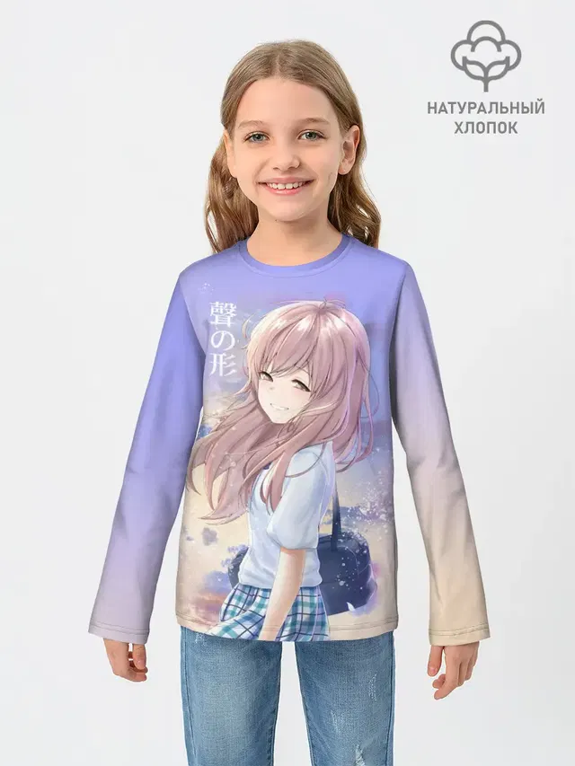 Детский лонгслив с принтом «Форма голоса — Silent Voice»
