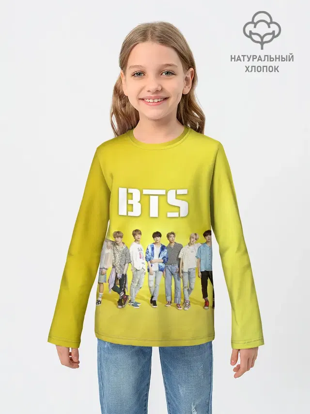 Детский лонгслив с принтом «BTS»