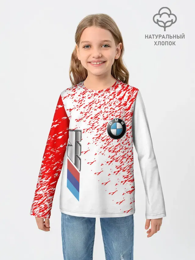 Детский лонгслив с принтом «BMW»