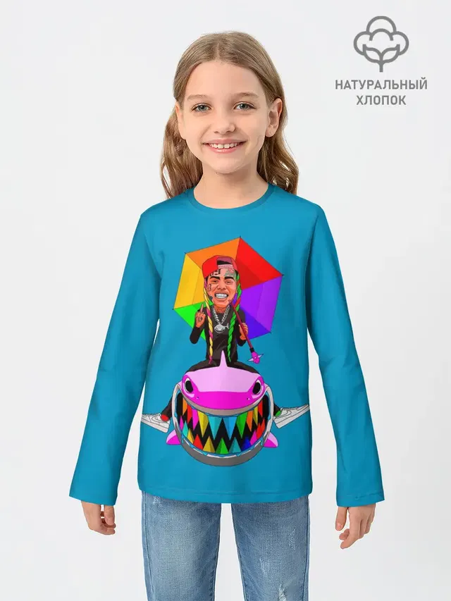 Детский лонгслив с принтом «6IX9INE»