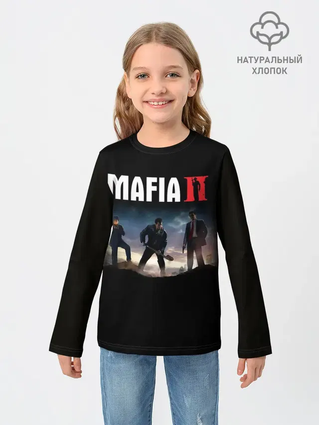 Детский лонгслив с принтом «Разные игры — Mafia II:Definitive Edition»