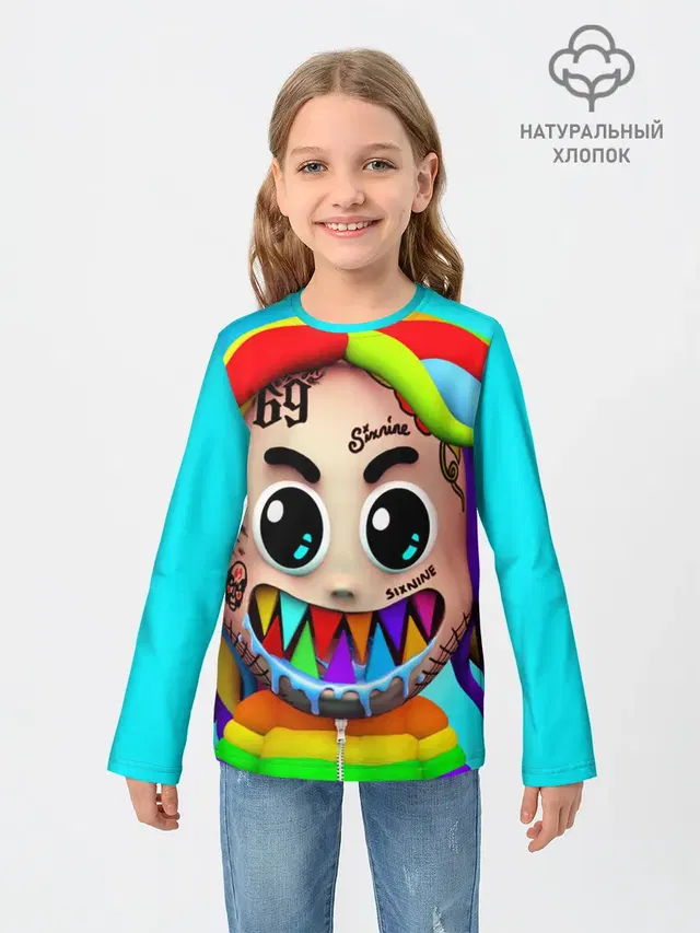 Детский лонгслив с принтом «6IX9INE»
