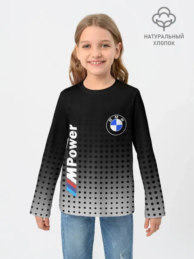 Детский лонгслив с принтом «BMW»