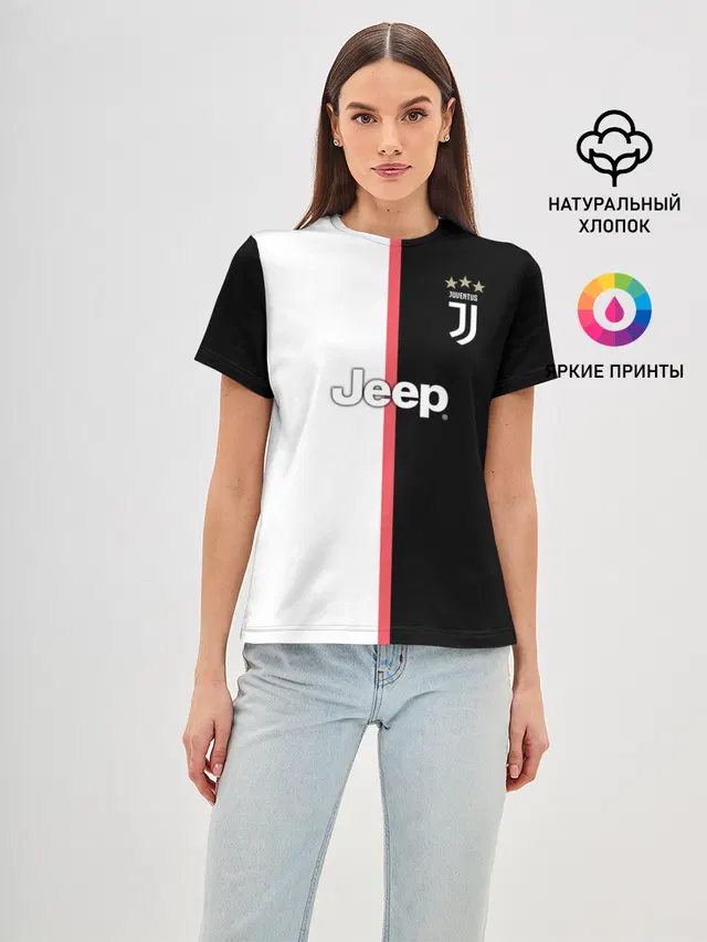 Женская базовая футболка с принтом «Ювентус — Форма Paulo Dybala»