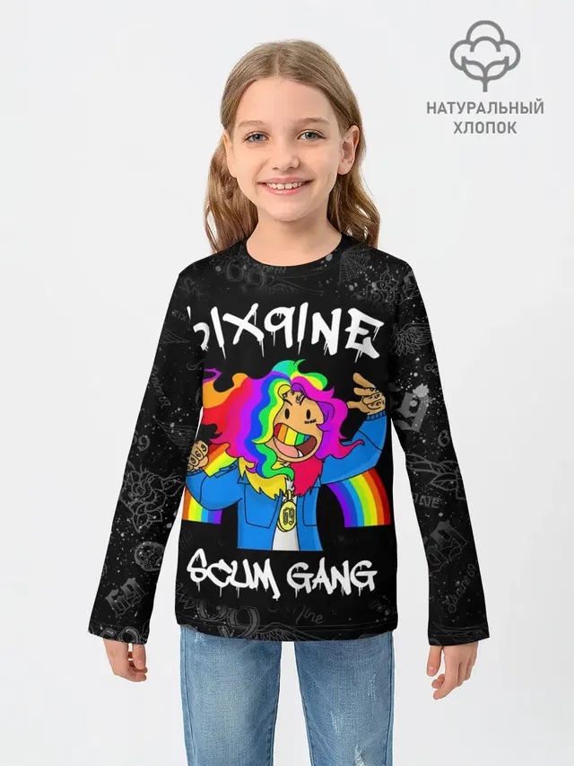 Детский лонгслив с принтом «6IX9INE»