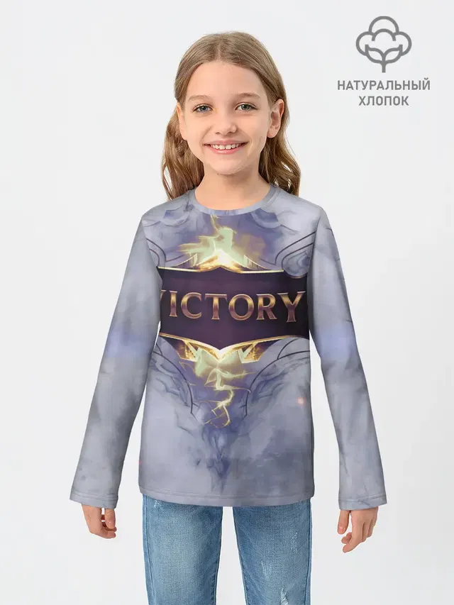 Детский лонгслив с принтом «Victory»
