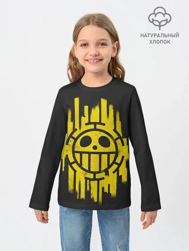 Детский лонгслив с принтом «Ван Пис — Skull One Piece»