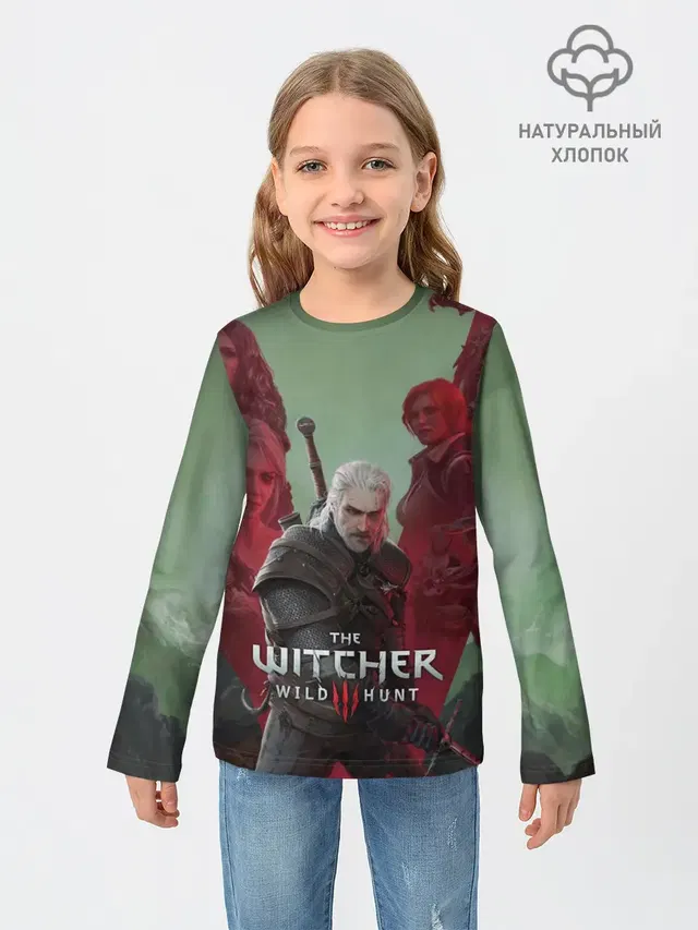 Детский лонгслив с принтом «Ведьмак — The Witcher 5-летие»